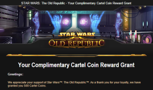 Thank you BioWare/SWTOR for the coins!